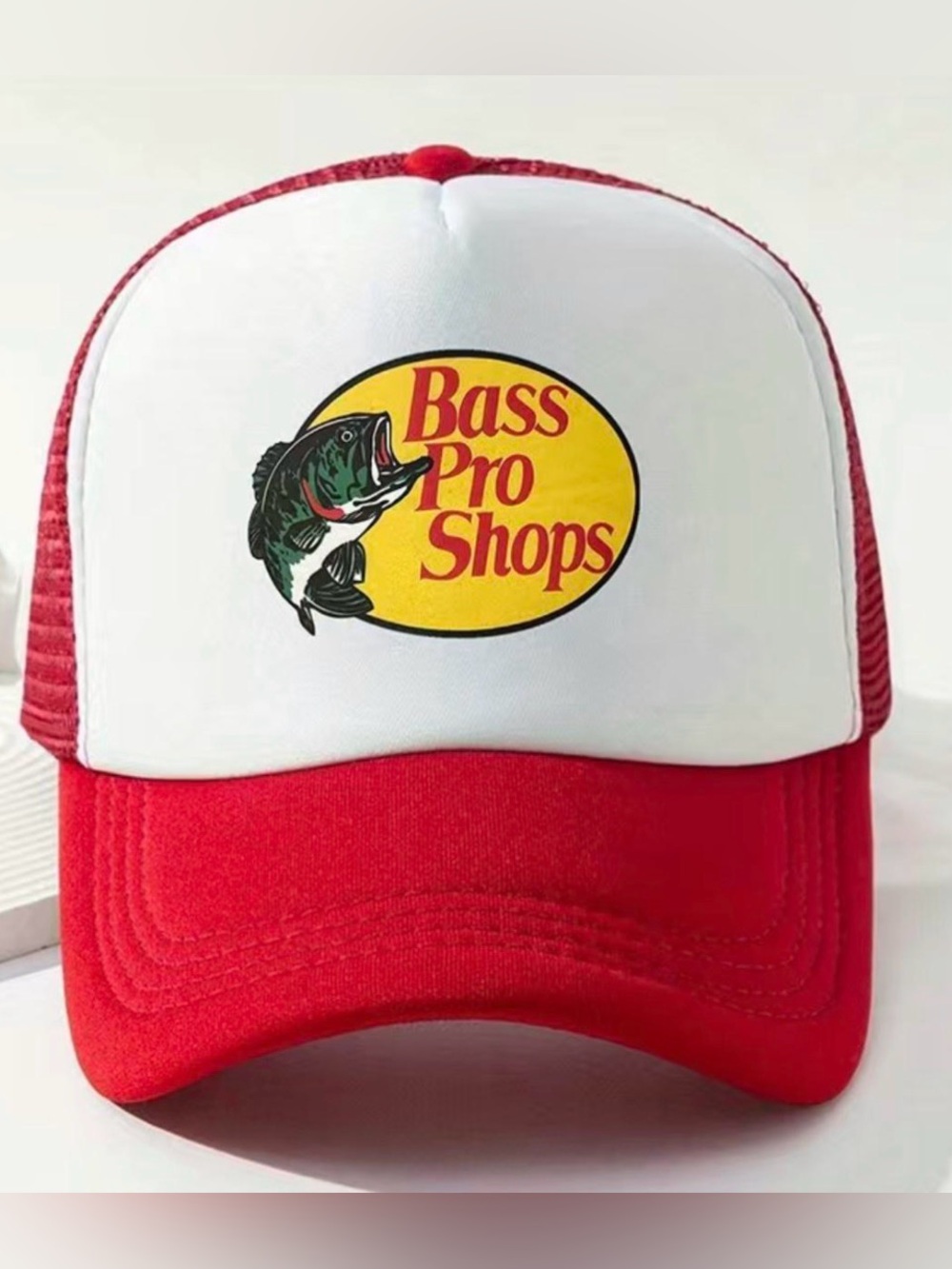 Bass Pro Shops Pink & White Logo Trucker Cap - like new - adjustable